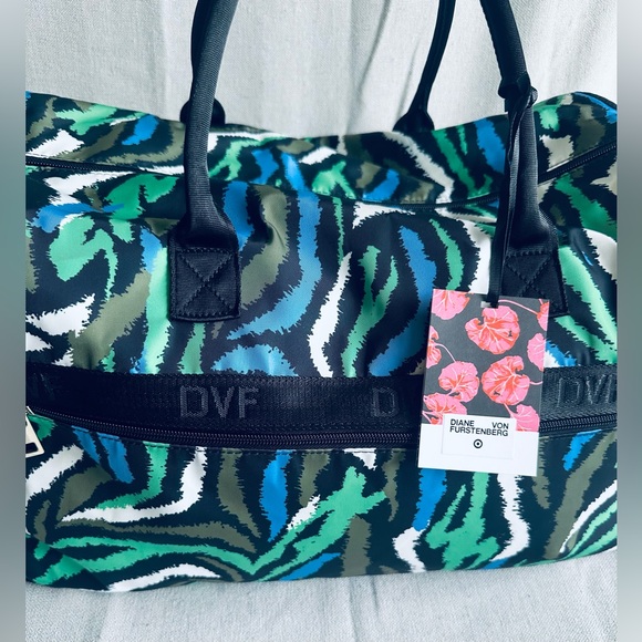 Diane von Furstenberg Disco Zebra Print XL Weekender Bag - Picture 5 of 10